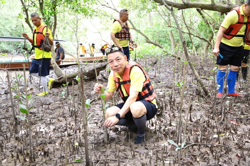 พล.ท.ชูเลิศ จิระรัตนเมธากร ผอ.สพร.กห. พร้อมด้วยกำลังพล ร่วมกิจกรรมปลูกป่าชายเลน เฉลิมพระเกียรติพระบาทสมเด็จพระเจ้าอยู่หัว