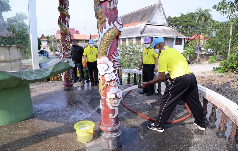 กิจกรรมโครงการจิตอาสาพัฒนา “เราทำความดี ด้วยหัวใจ” ทำความสะอาดและปรับปรุงภูมิทัศน์พื้นที่บริเวณภายในวัดเรืองเวชมงคล